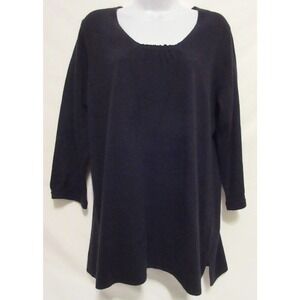 AVENUE Black Women's 14 16 Plus Size Black Sweater Top Blouse Career Casual fall